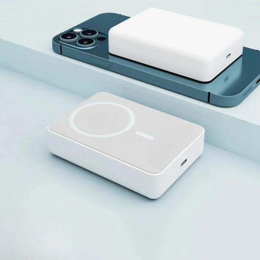 TecSox 5000mAh | Wireless With MagSafe Compact Pocket Size Power Bank | Lithium Polyme