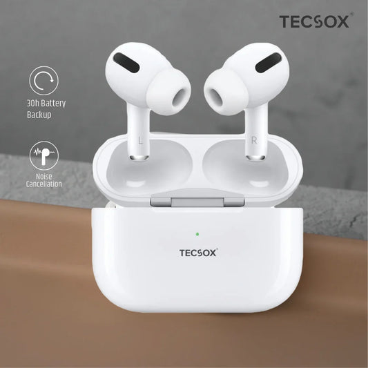 Buy TecPod Pro White Bluetooth Earbuds | Deep Bass | Water Resistant