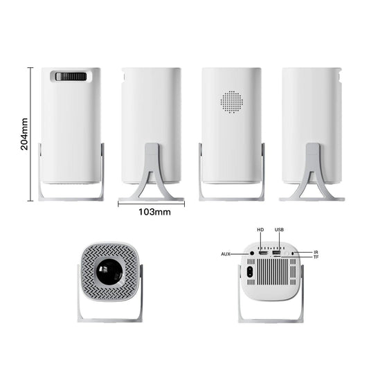 TecSox IVORY PROJECTOR |Smart Mini Projector Android 11 | WiFi6 Support 4K 1080P | Projector 1280*720P | Home Cinema Portable Projector - TecSox