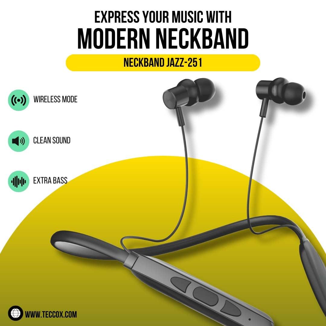 Bluetooth Neckband Jazz 251 | Under ₹300 - TecSox