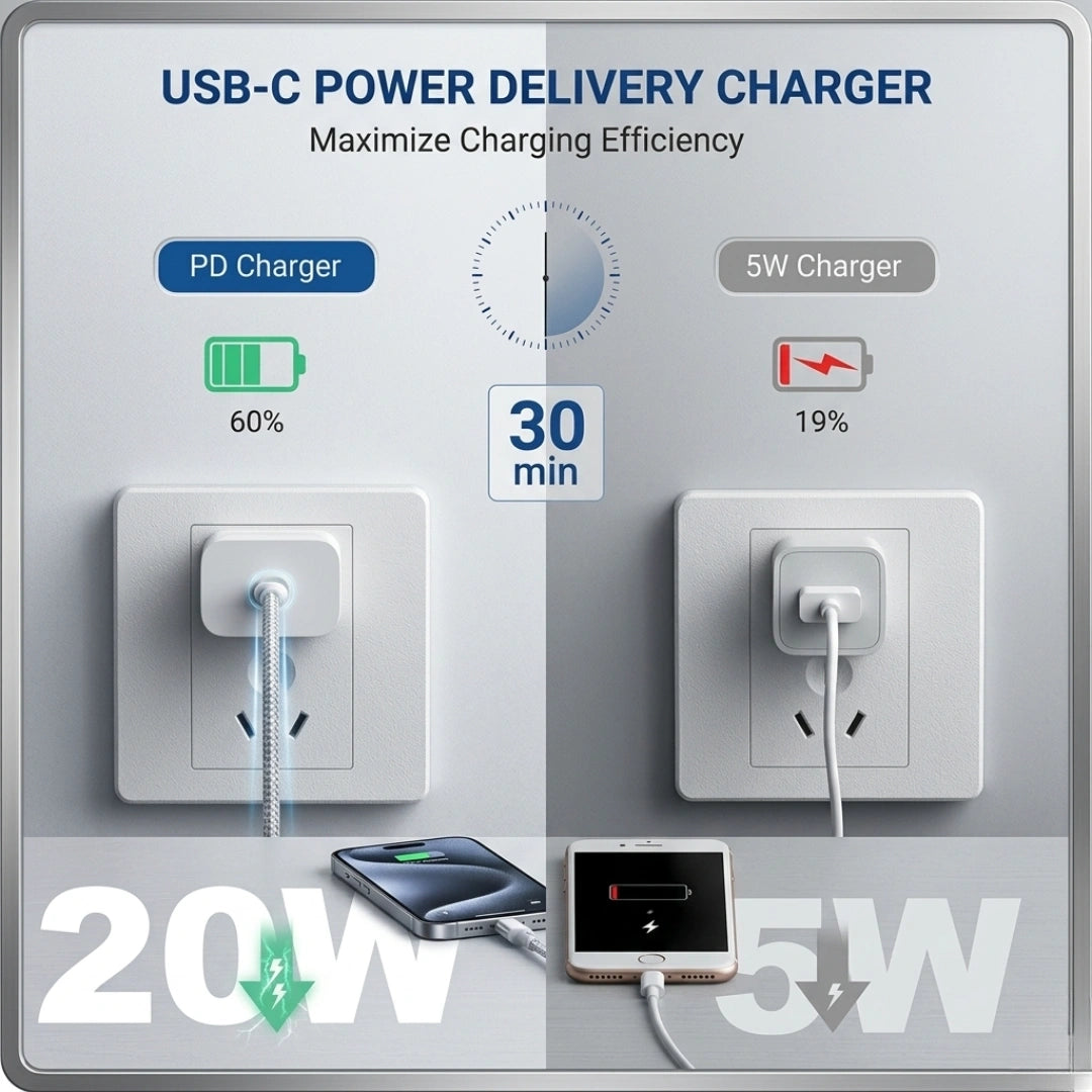 Type C 20W PD Wall Charger | For iOS & Samsung devices | Under ₹1999
