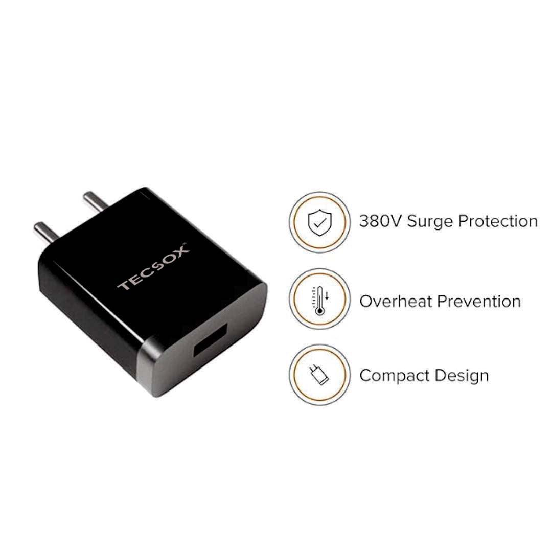 USB Charger | 3A Wall | Under ₹400 - TecSox