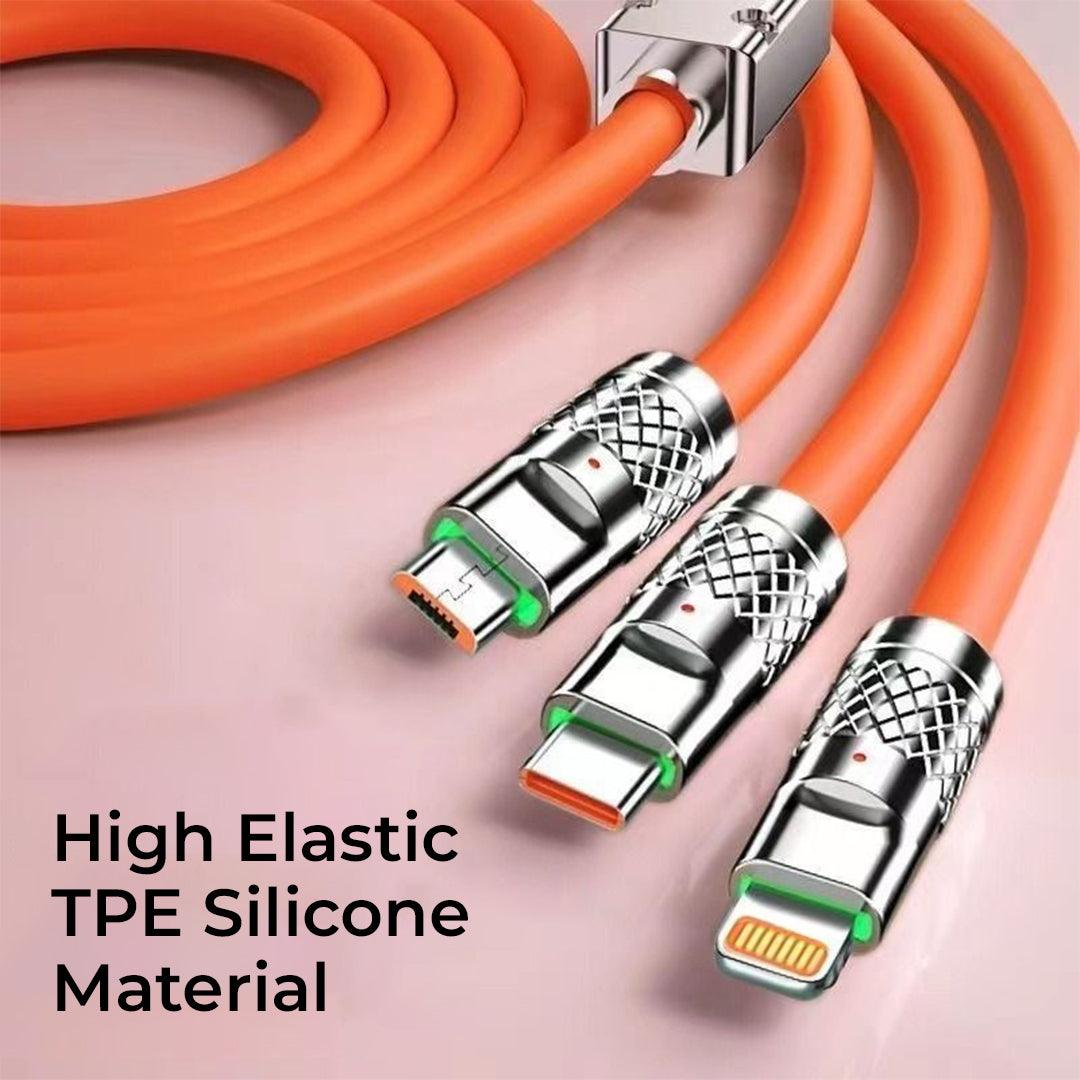 Tecsox 3 in 1 120W Fast Charging Cable | For iOS & Android - TecSox