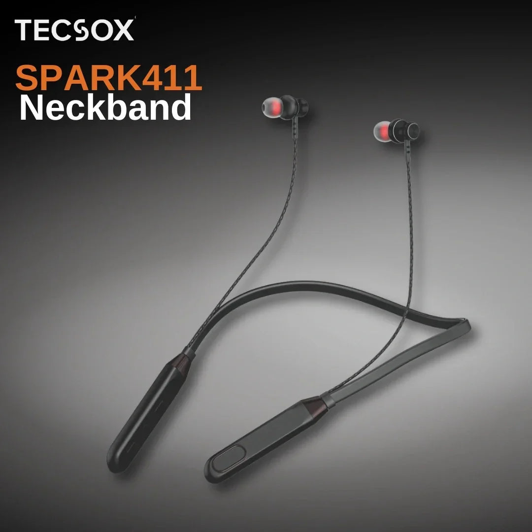 Spark411 Bluetooth Neckband | ENC | 30 Hr | IPX Water Resistant