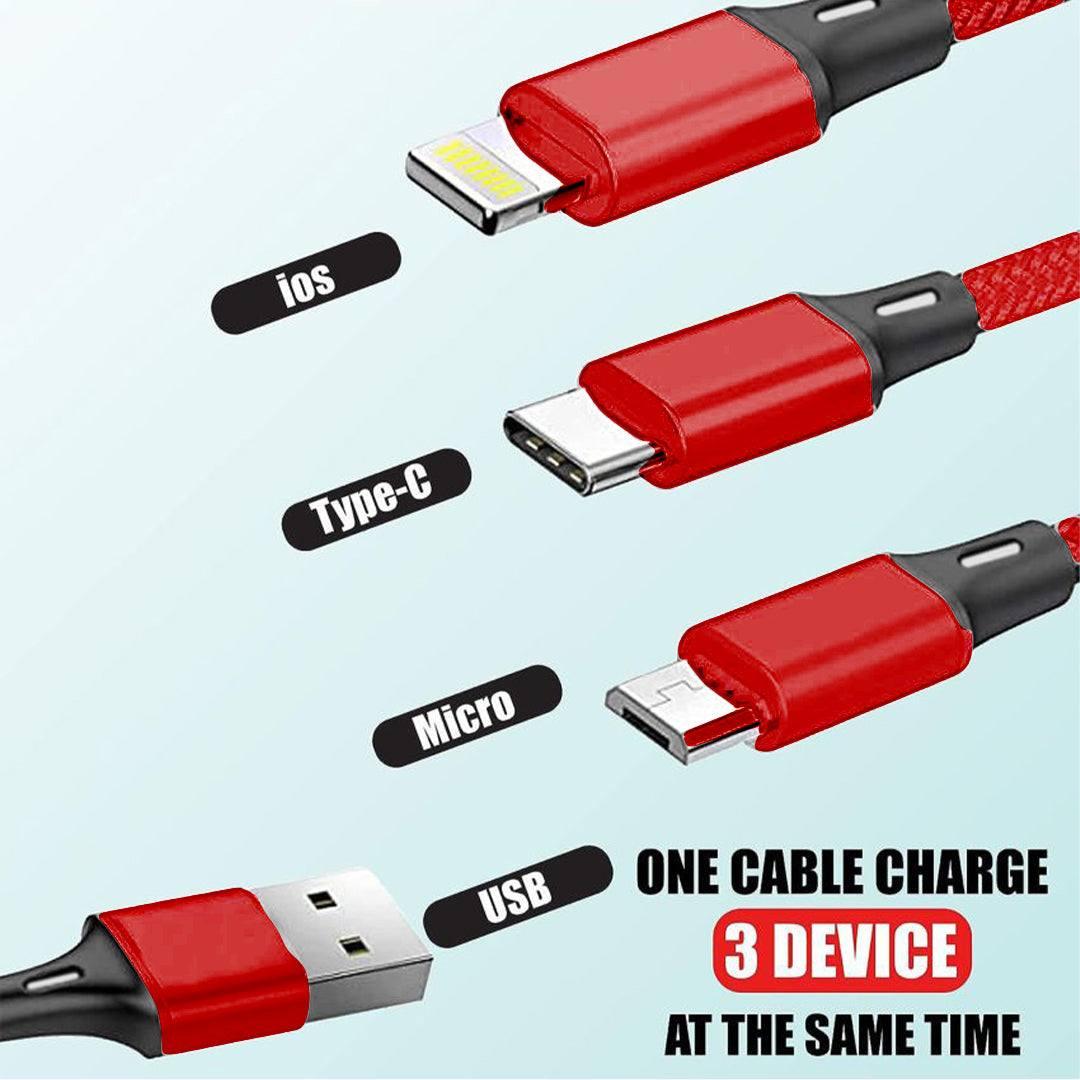 Order TecSox 3in1 Braided Cable Online | Support All Devices - TecSox