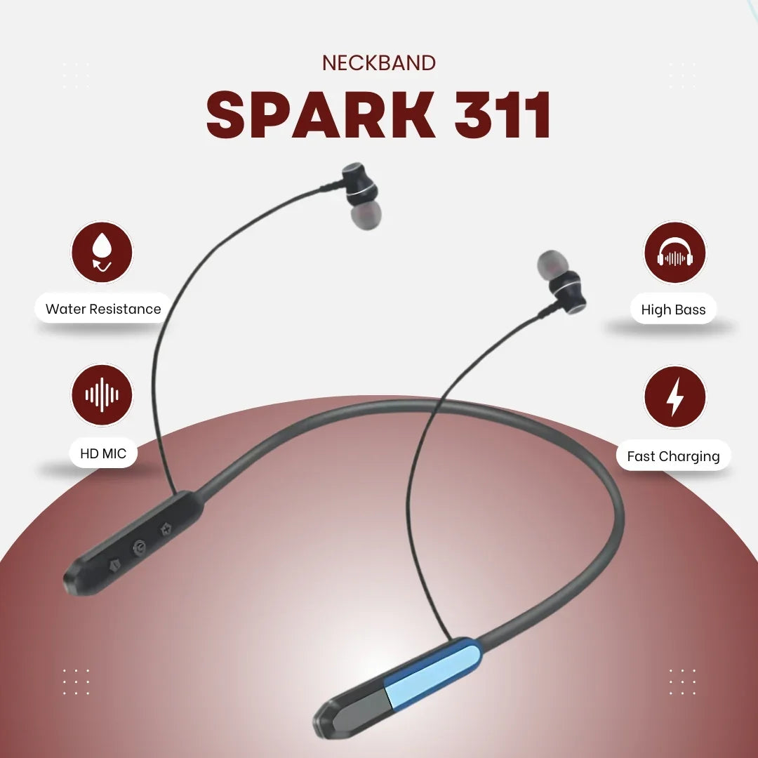Spark311 Bluetooth Neckband | ENC | 30 Hr | IPX Water Resistant