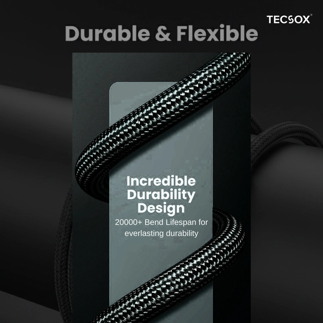 TecSox Zap Type-C to C | 1.5 Meter Fast Charging Cable | 60W