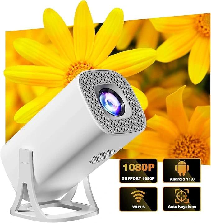 TecSox IVORY PROJECTOR |Smart Mini Projector Android 11 | WiFi6 Support 4K 1080P | Projector 1280*720P | Home Cinema Portable Projector - TecSox