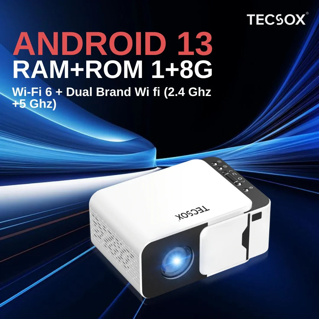 TecSox Revo Projector Online | 4K Video | Android 13 | Under ₹7000