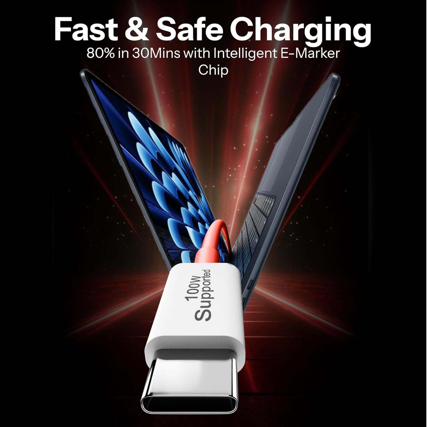 100W Charger + Cable | Fast Charging and Data Transfer