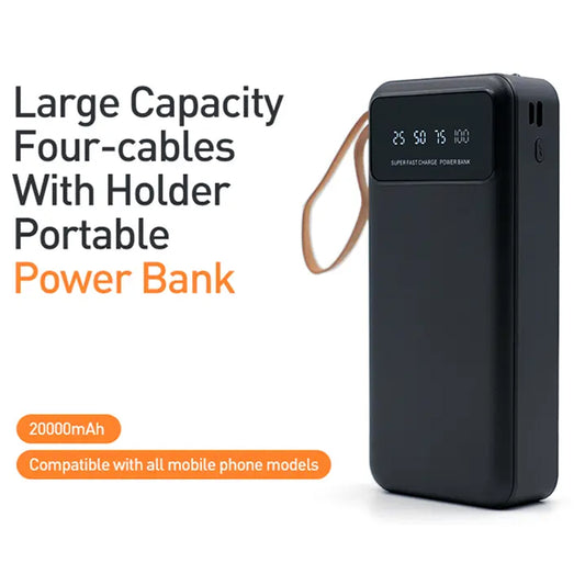 Introducing the TecSox 20000mAh Powerbank: Your reliable energy companion for life on the go! Crafted to keep your devices charged, this powerhouse combines convenie