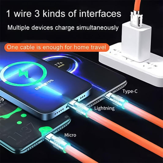 Tecsox 3 in 1 120W Fast Charging Cable | For iOS & Android - TecSox