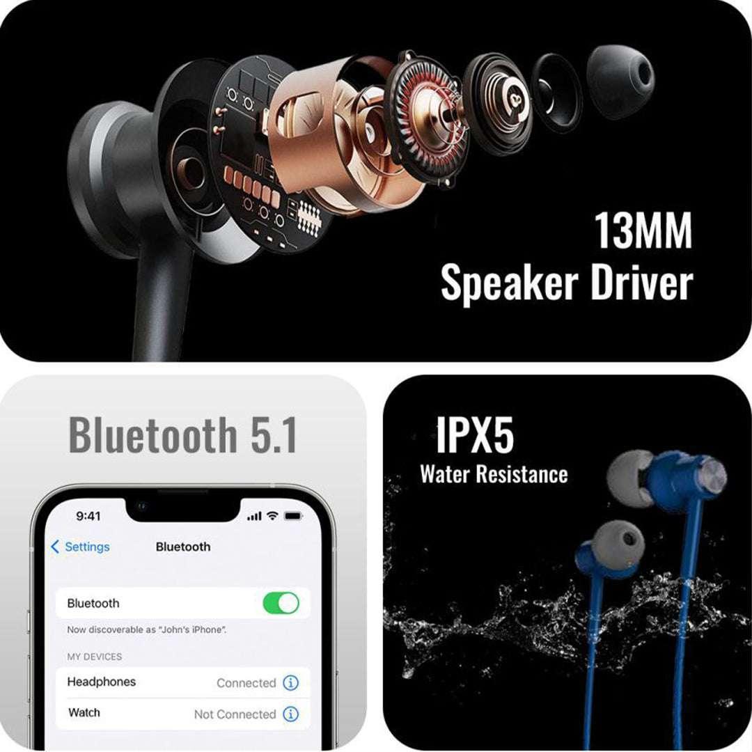 Order TecSox Neo 400 Bluetooth Neckband | 40 Hrs Playtime - TecSox