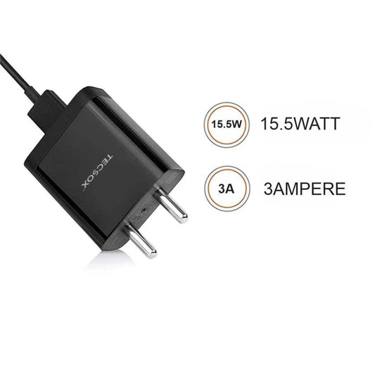 USB Charger | 3A Wall | Under ₹400 - TecSox
