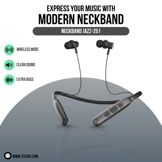 Bluetooth Neckband Jazz 251 | 30 Hr Long Battery Life