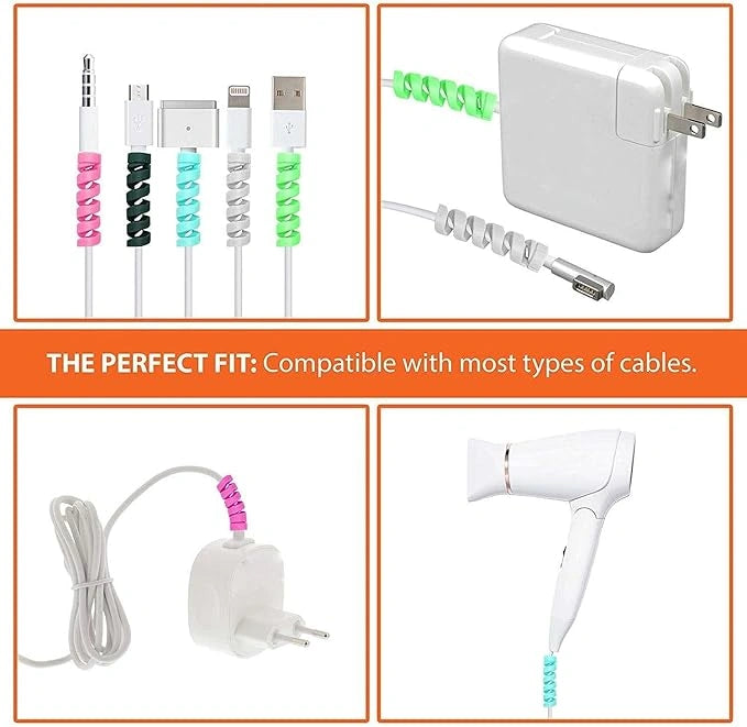 TecSox Spiral Cable Charger Protector | All Types of Wires