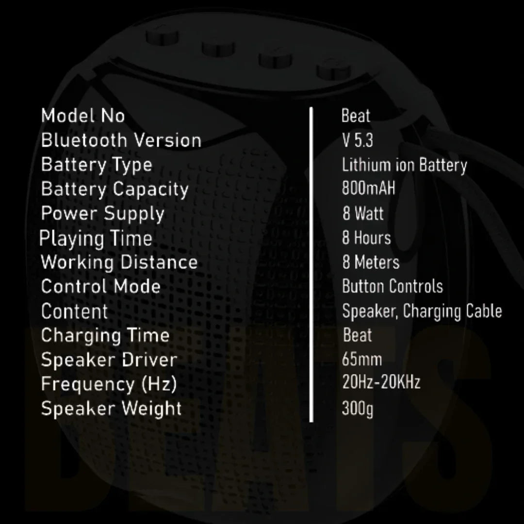 TecSox Beat | Speaker with 8watt & Powerful Bass