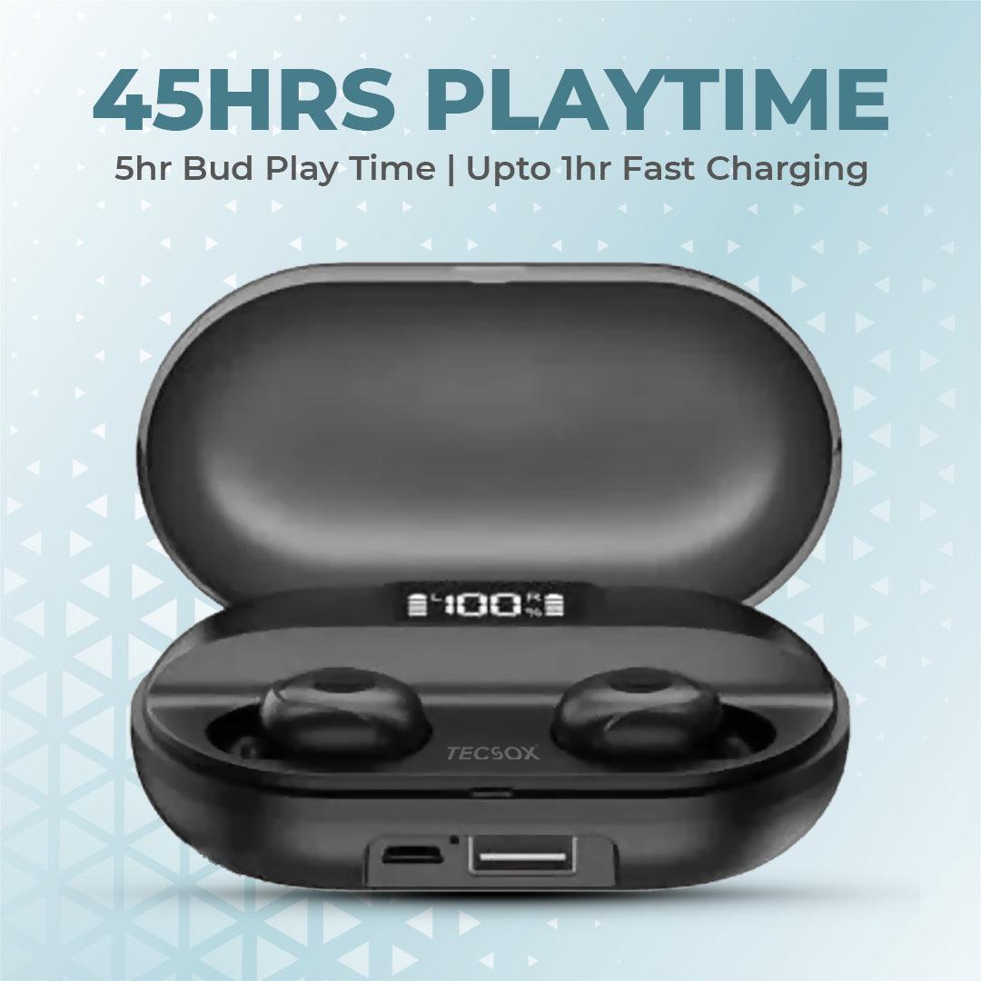 Power House Bluetooth Earbuds | 40 Hr Playtime | Under ₹1000 - TecSox