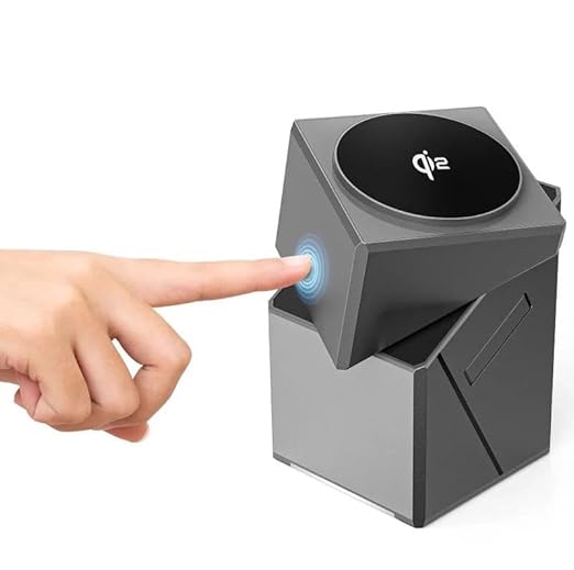 PowerCharge Wireless Charger for iPhone | Fast Charging Adaptor- Brushed Silver