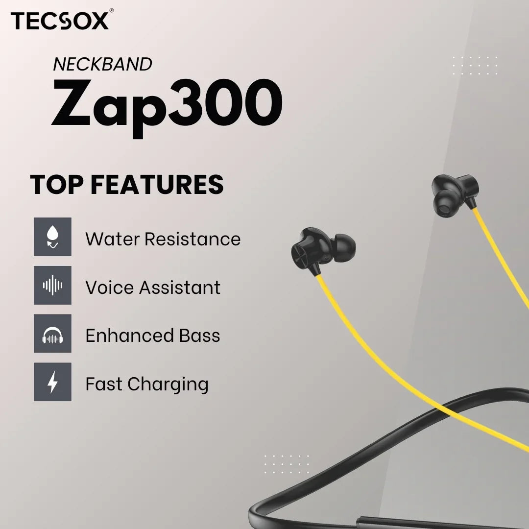 Zap300 Bluetooth Neckband | ENC | 40 Hr | IPX Water Resistant