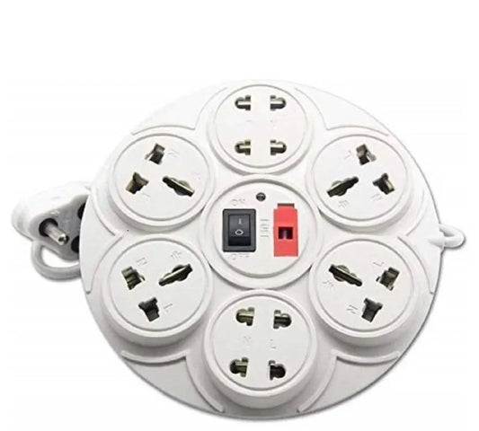 TecSox 8 Pin Extention Board with Master Switch | 2.7 m length with Fuse and International Sockets