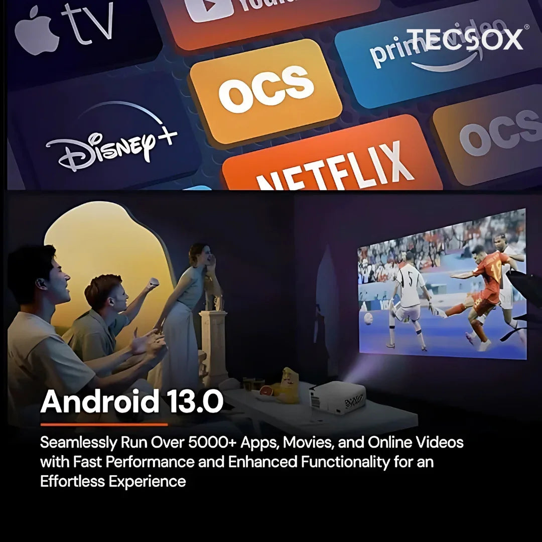 TecSox Revo Projector Online | 4K Video | Android 13 | Under ₹7000