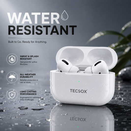 Buy TecPod Max White Bluetooth Earbuds | Deep Bass | 30-hour playtime