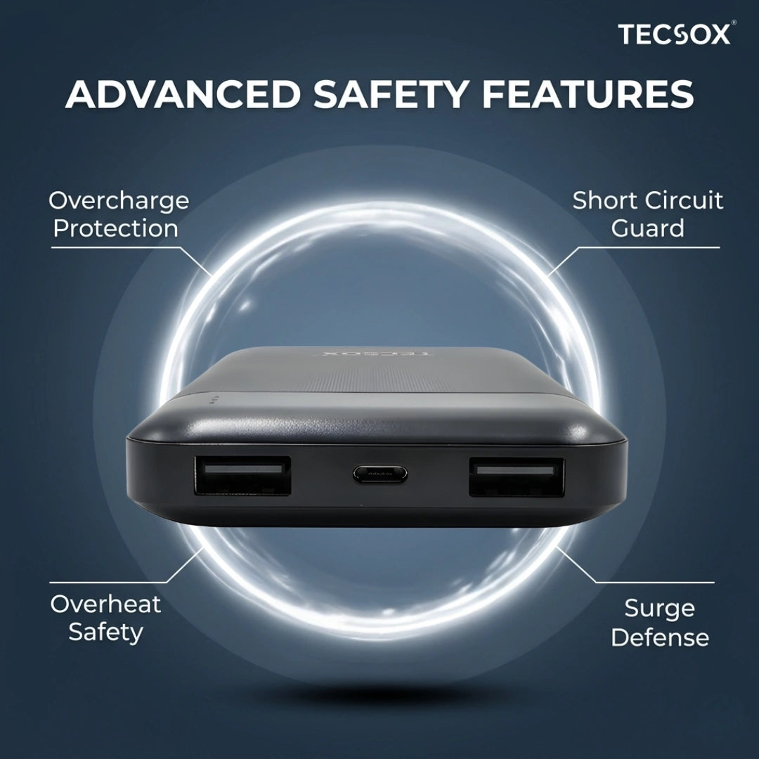 TecSox Power Pack | 10000 mAh Powerbank | 15W