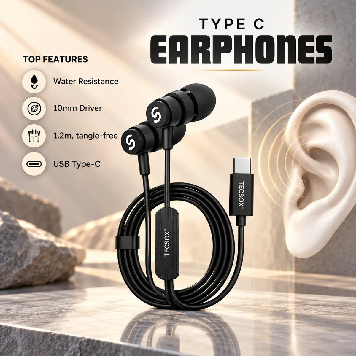 TecSox Bass Buds 341 and Type C Earphone | Combo offer