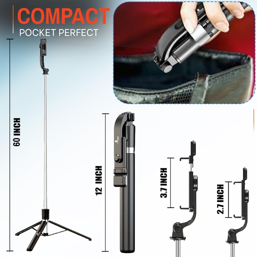 TecSox Halo Stick | 5FT Professional Multi-Role Tripod & Selfie Stick