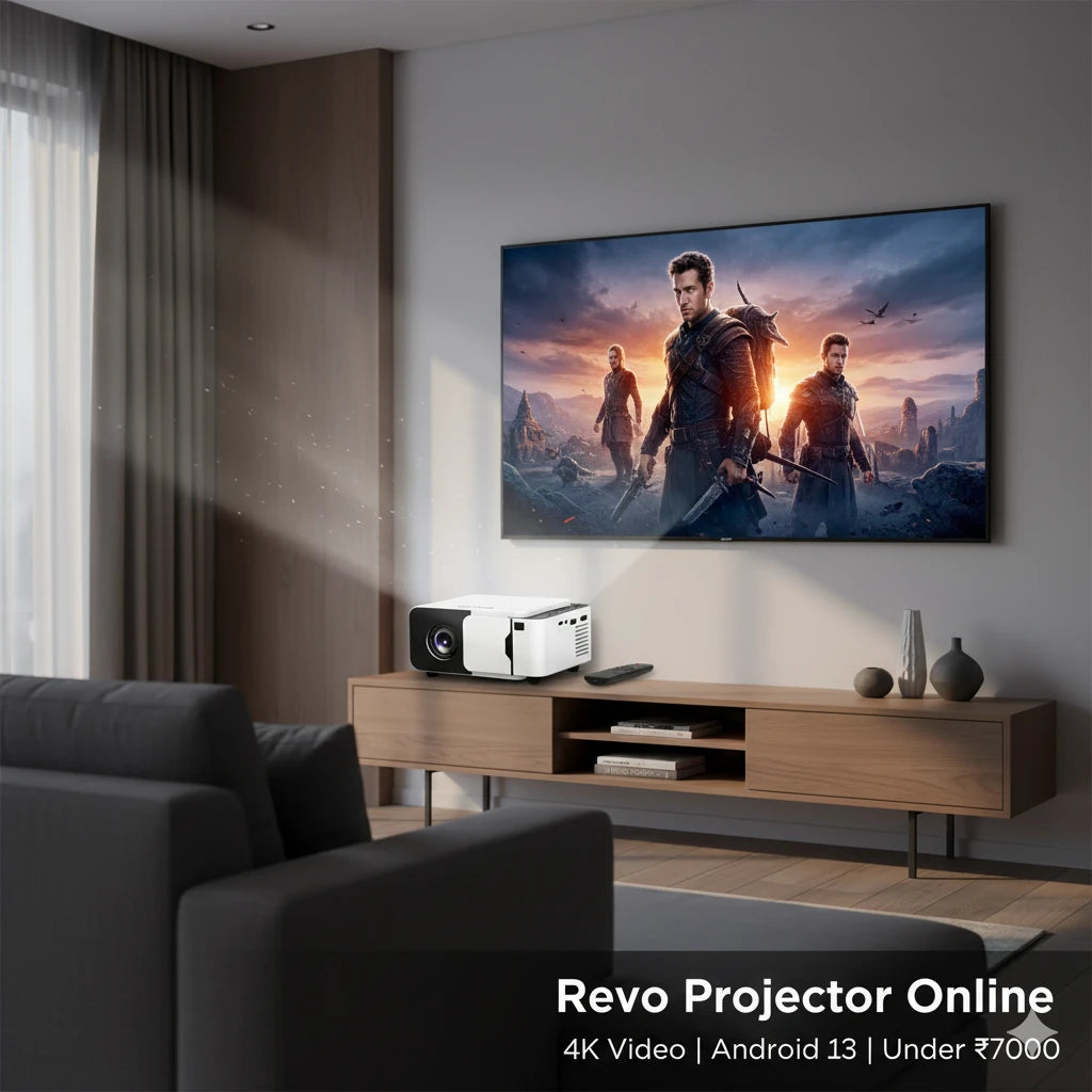 TecSox Revo Projector Online | 4K Video | Android 13 | Under ₹7000