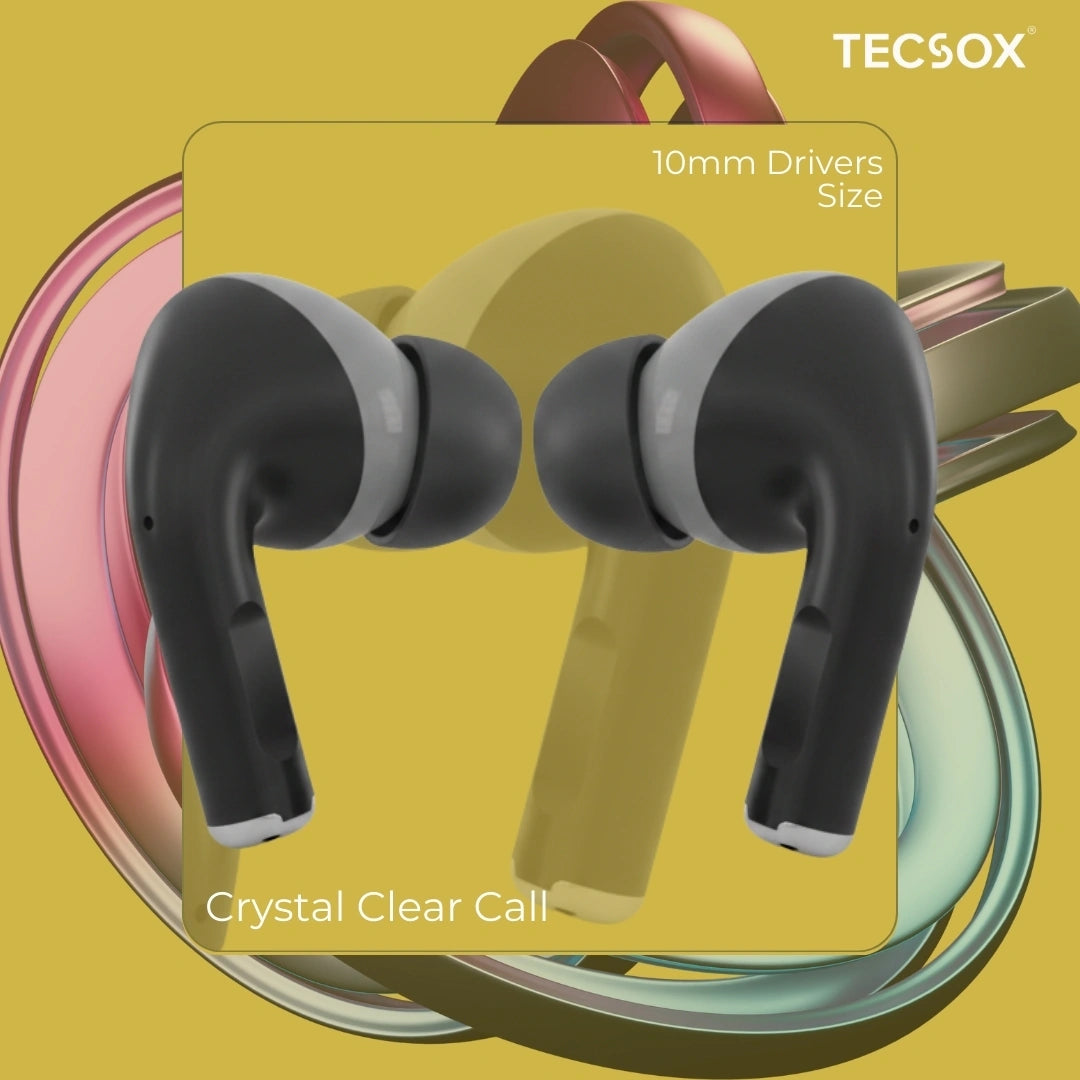 TecSox Neo771 Wireless Earbud With Deep Bass & Comfortable Fit | IPX Water Resistant