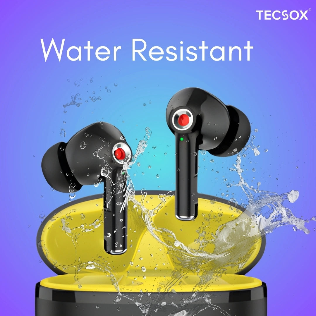 TecSox Omega 201 Wireless Earbud With Deep Bass & Comfortable Fit | IPX Water Resistant