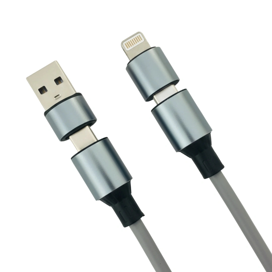 TecSox Zap 4-IN-1 Cable | 1.5 Meter Fast Charging Cable | 60W