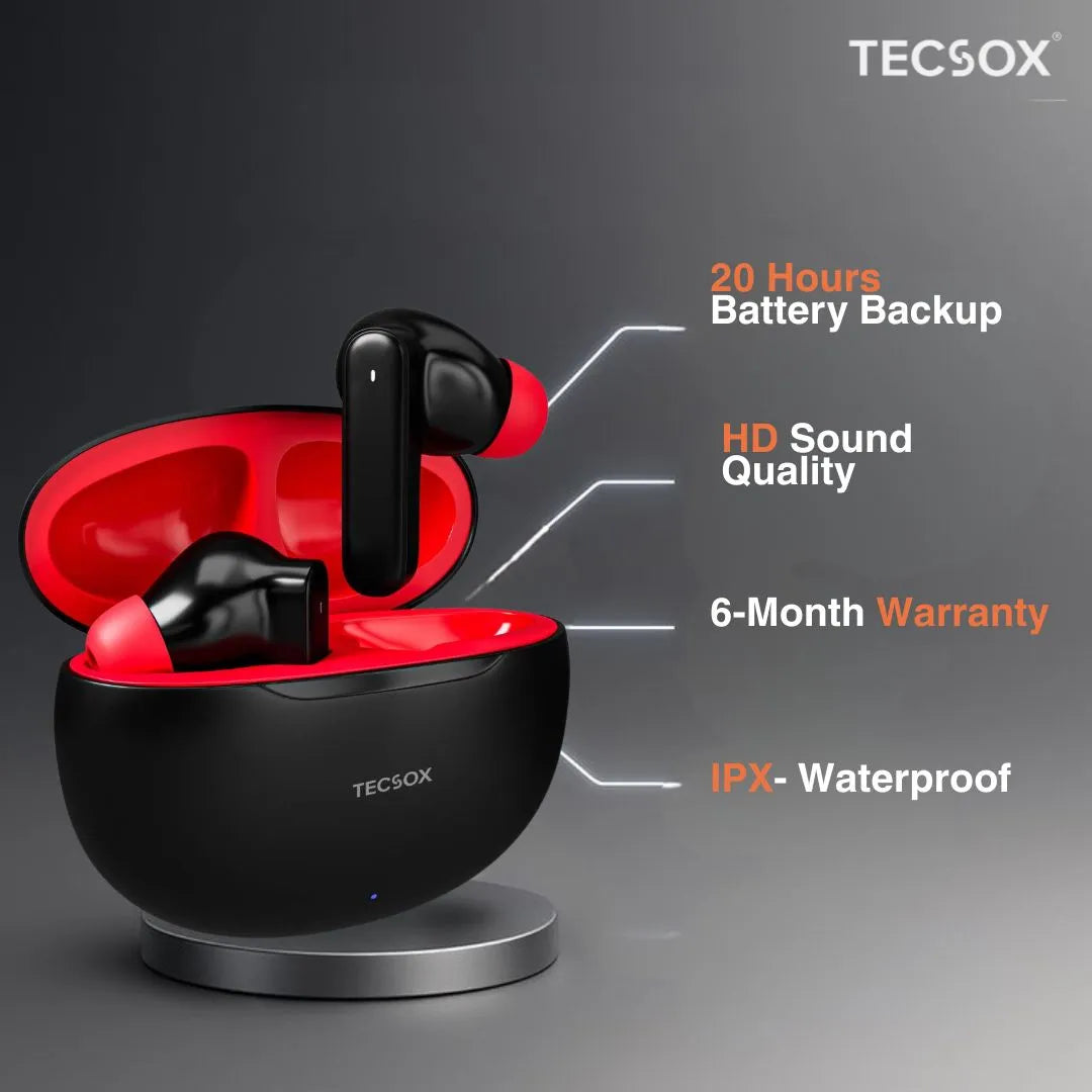 Order TecSox Pulse 611 Bluetooth Earbuds | Deep Bass | Under ₹1000
