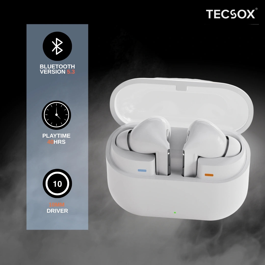 Order TecSox Audora Bluetooth Earbuds | Deep Bass | Under ₹1000