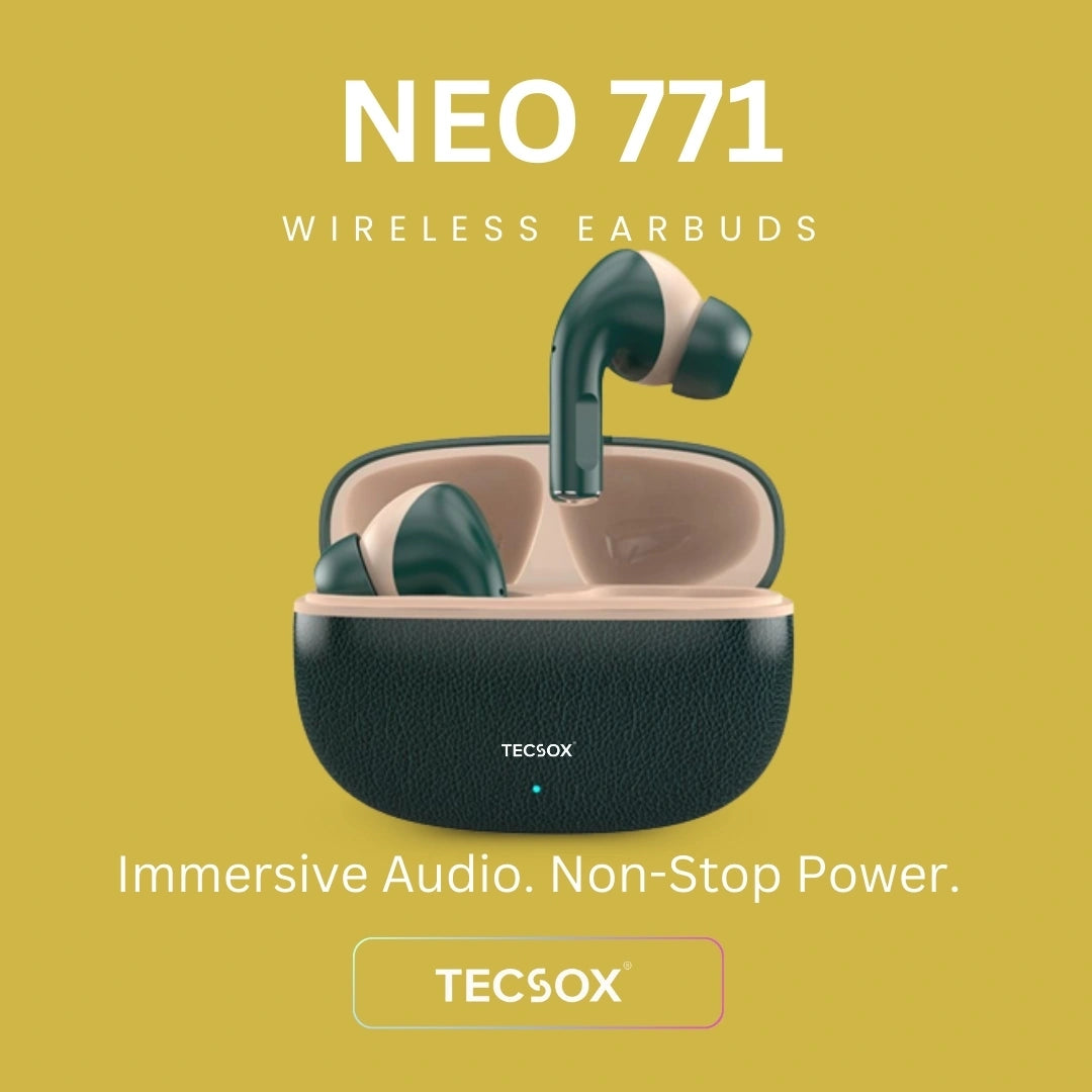 TecSox Neo771 Wireless Earbud With Deep Bass & Comfortable Fit | IPX Water Resistant