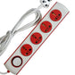 TecSox 4 Pin Extention Board  | 2.7 m length with Fuse and International Sockets