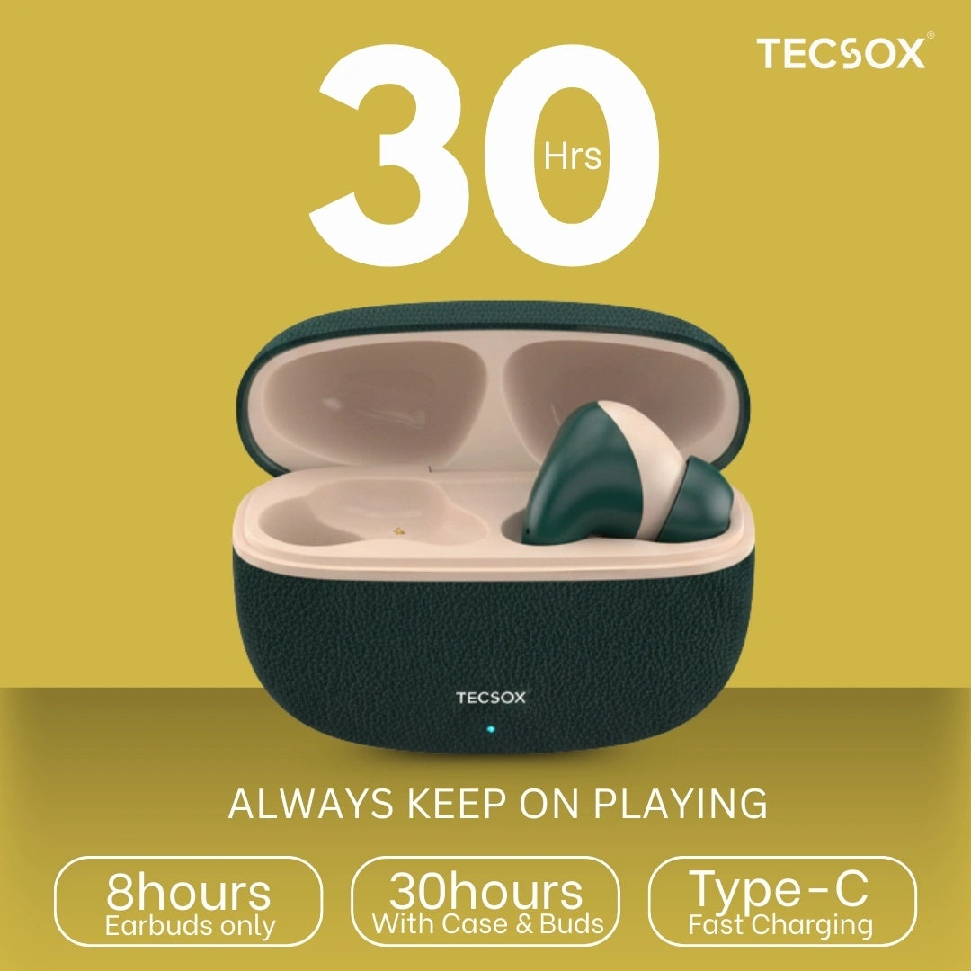 TecSox Neo771 Wireless Earbud With Deep Bass & Comfortable Fit | IPX Water Resistant