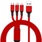 TecSox Cable 3in1 Braided Accessories | Made of study Material | Support All kind of Devices | IPX Water Resistant