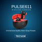 TecSox Pulse 611 Bluetooth Earbuds | Bluetooth 5.3 | 30Hr Play Time | Deep Bass Airpods