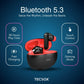 TecSox Pulse 611 Bluetooth Earbuds | Bluetooth 5.3 | 30Hr Play Time | Deep Bass Airpods