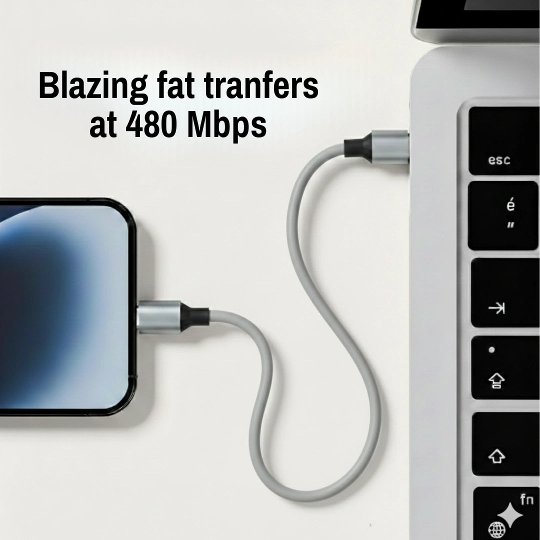 TecSox Zap 4-IN-1 Cable | 1.5 Meter Fast Charging Cable | 60W