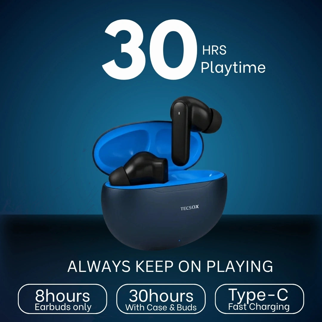 Order TecSox Pulse 611 Bluetooth Earbuds | Deep Bass | 30 Hour Play time
