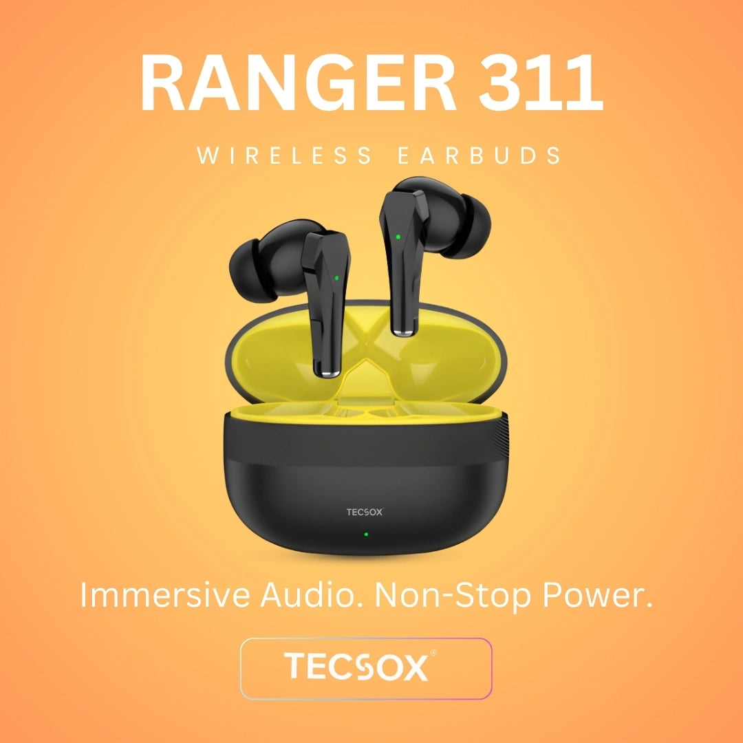 TecSox Ranger 311 Wireless Earbud With Deep Bass & Comfortable Fit | IPX Water Resistant