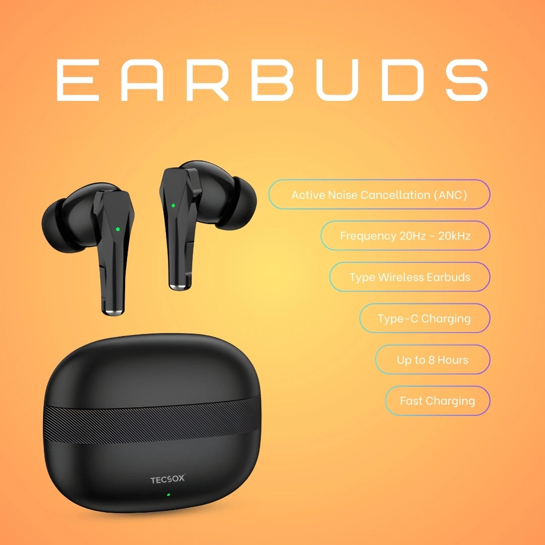 TecSox Ranger 311 Wireless Earbud With Deep Bass & Comfortable Fit | IPX Water Resistant