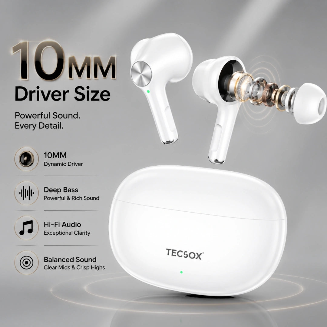 Buy TecSox Neo411 Wireless Earbud With Deep Bass & Comfortable Fit