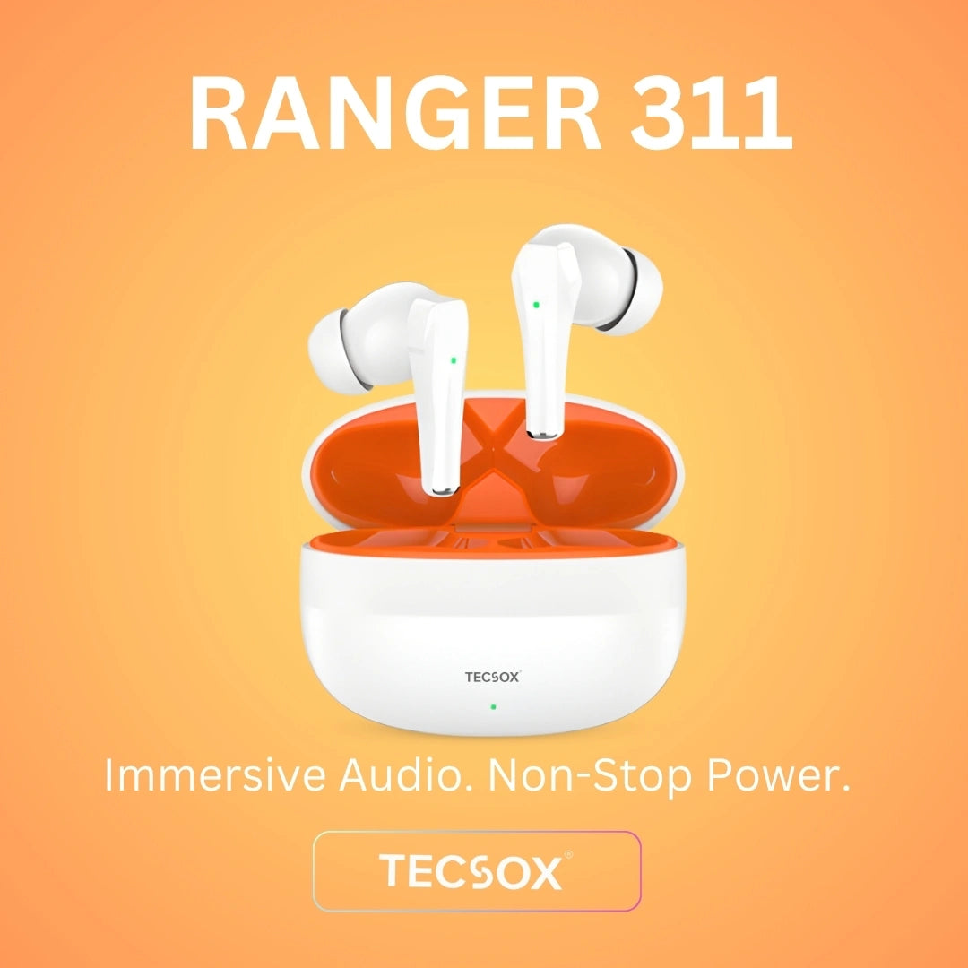 TecSox Ranger 311 Wireless Earbud With Deep Bass & Comfortable Fit | IPX Water Resistant