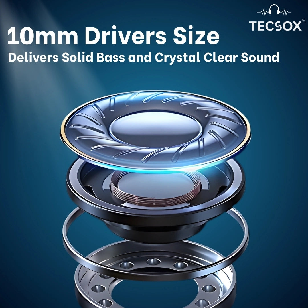 Order TecSox Pulse 611 Bluetooth Earbuds | Deep Bass | 30 Hour Play time
