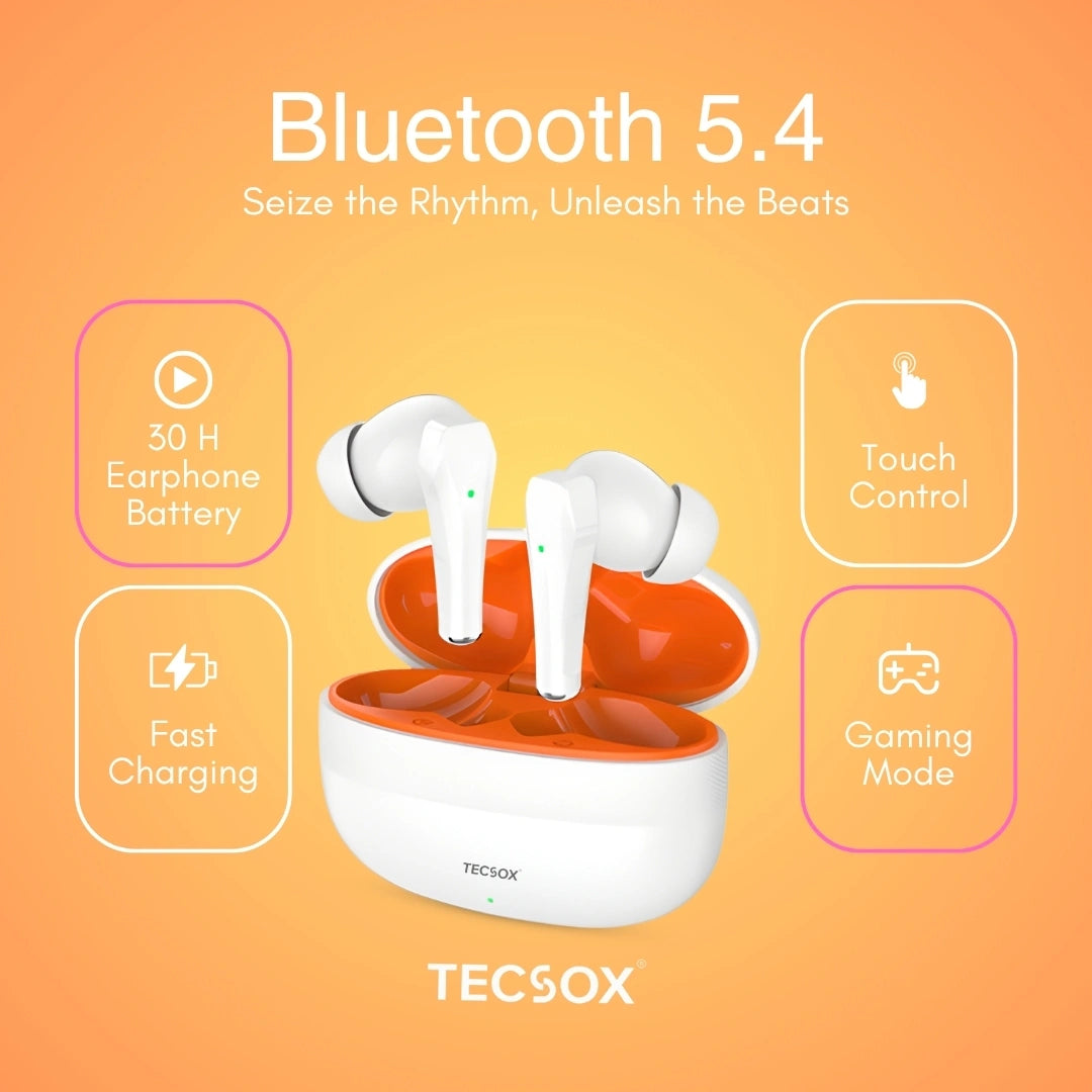 TecSox Ranger 311 Wireless Earbud With Deep Bass & Comfortable Fit | IPX Water Resistant